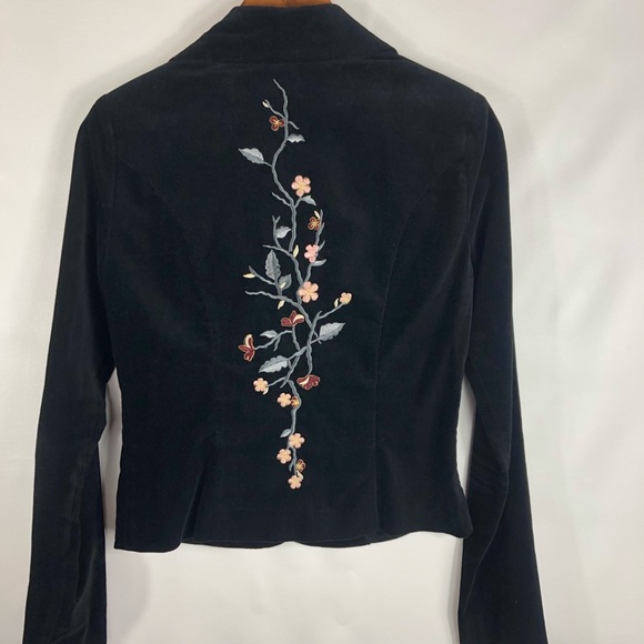 Sele Black Velvet Embroidered Jacket - Picture 2 of 8